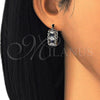 Rhodium Gold Filled Small Hoop, with Sapphire Blue and White Cubic Zirconia, Polished, Rhodium Finish, 02.210.0299.7.20