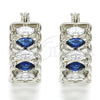 Rhodium Gold Filled Small Hoop, with Sapphire Blue and White Cubic Zirconia, Polished, Rhodium Finish, 02.210.0299.7.20
