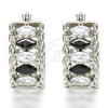 Rhodium Gold Filled Small Hoop, with Black and White Cubic Zirconia, Polished, Rhodium Finish, 02.210.0299.8.20