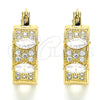 Oro Laminado Small Hoop, Gold Filled Style with White Cubic Zirconia, Polished, Golden Finish, 02.210.0301.15
