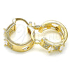 Oro Laminado Small Hoop, Gold Filled Style with White Cubic Zirconia, Polished, Golden Finish, 02.210.0301.15