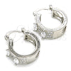 Rhodium Gold Filled Small Hoop, with White Cubic Zirconia, Polished, Rhodium Finish, 02.210.0301.5.15