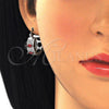 Rhodium Gold Filled Small Hoop, with Garnet and White Cubic Zirconia, Polished, Rhodium Finish, 02.210.0301.6.15