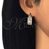 Oro Laminado Small Hoop, Gold Filled Style with White Cubic Zirconia, Polished, Golden Finish, 02.210.0302.20