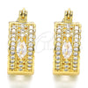 Oro Laminado Small Hoop, Gold Filled Style with White Cubic Zirconia, Polished, Golden Finish, 02.210.0302.20