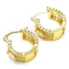 Oro Laminado Small Hoop, Gold Filled Style with White Cubic Zirconia, Polished, Golden Finish, 02.210.0302.20