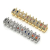 Oro Laminado Small Hoop, Gold Filled Style with Sapphire Blue and White Cubic Zirconia, Polished, Golden Finish, 02.210.0302.2.20
