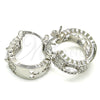Rhodium Plated Small Hoop, with White Cubic Zirconia, Polished, Rhodium Finish, 02.210.0302.5.20