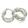 Rhodium Gold Filled Small Hoop, with White Cubic Zirconia, Polished, Rhodium Finish, 02.210.0302.5.20