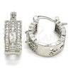 Rhodium Gold Filled Small Hoop, with White Cubic Zirconia, Polished, Rhodium Finish, 02.210.0302.5.20