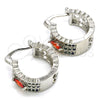 Rhodium Gold Filled Small Hoop, with Multicolor Cubic Zirconia, Polished, Rhodium Finish, 02.210.0302.9.20