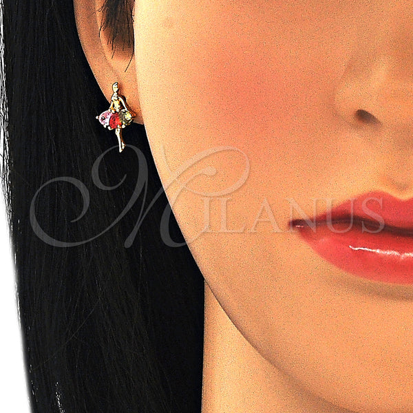 Gold Filled Ring — Stud Earring with Multicolor Cubic Zirconia Polished 02. — alternate product view — SKU 127515 | Oro Laminado anillo — Stud Earring with Multicolor Cubic Zirconia pulido 02. — SKU 127515