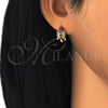Oro Laminado Stud Earring, Gold Filled Style Turtle Design, with Multicolor Cubic Zirconia, Polished, Golden Finish, 02.345.0010