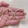 Oro Laminado Medium Hoop, Gold Filled Style Diamond Cutting Finish, Golden Finish, 02.213.0150.40