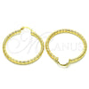 Oro Laminado Medium Hoop, Gold Filled Style Diamond Cutting Finish, Golden Finish, 02.213.0150.40