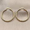 Oro Laminado Medium Hoop, Gold Filled Style Diamond Cutting Finish, Golden Finish, 02.213.0150.40