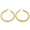 Oro Laminado Medium Hoop, Gold Filled Style Diamond Cutting Finish, Golden Finish, 02.213.0150.40
