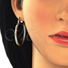 Oro Laminado Medium Hoop, Gold Filled Style Diamond Cutting Finish, Golden Finish, 02.213.0151.40