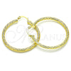 Oro Laminado Medium Hoop, Gold Filled Style Diamond Cutting Finish, Golden Finish, 02.213.0151.40