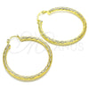 Oro Laminado Medium Hoop, Gold Filled Style Diamond Cutting Finish, Golden Finish, 02.213.0151.40
