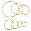 Oro Laminado Medium Hoop, Gold Filled Style Diamond Cutting Finish, Golden Finish, 02.213.0151.40