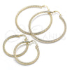 Oro Laminado Medium Hoop, Gold Filled Style Diamond Cutting Finish, Golden Finish, 02.213.0151.40