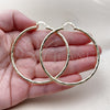 Oro Laminado Large Hoop, Gold Filled Style Hollow Design, Diamond Cutting Finish, Golden Finish, 02.213.0152.60