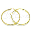 Oro Laminado Large Hoop, Gold Filled Style Hollow Design, Diamond Cutting Finish, Golden Finish, 02.213.0152.60