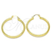 Oro Laminado Medium Hoop, Gold Filled Style Diamond Cutting Finish, Golden Finish, 02.213.0154.40