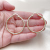 Oro Laminado Medium Hoop, Gold Filled Style Hollow Design, Diamond Cutting Finish, Golden Finish, 02.213.0154.40