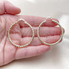 Oro Laminado Medium Hoop, Gold Filled Style Hollow Design, Diamond Cutting Finish, Golden Finish, 02.213.0154.40