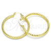 Oro Laminado Medium Hoop, Gold Filled Style Hollow Design, Diamond Cutting Finish, Golden Finish, 02.213.0154.40