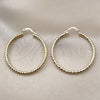 Oro Laminado Medium Hoop, Gold Filled Style Hollow Design, Diamond Cutting Finish, Golden Finish, 02.213.0154.40