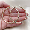Oro Laminado Large Hoop, Gold Filled Style Hollow Design, Diamond Cutting Finish, Golden Finish, 02.213.0154.60