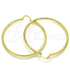 Oro Laminado Large Hoop, Gold Filled Style Hollow Design, Diamond Cutting Finish, Golden Finish, 02.213.0154.60