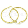 Oro Laminado Large Hoop, Gold Filled Style Hollow Design, Diamond Cutting Finish, Golden Finish, 02.213.0154.60
