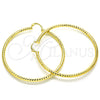 Oro Laminado Large Hoop, Gold Filled Style Hollow Design, Diamond Cutting Finish, Golden Finish, 02.213.0154.60