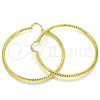 Oro Laminado Large Hoop, Gold Filled Style Hollow Design, Diamond Cutting Finish, Golden Finish, 02.213.0154.60