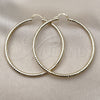 Oro Laminado Large Hoop, Gold Filled Style Hollow Design, Diamond Cutting Finish, Golden Finish, 02.213.0154.60