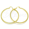 Oro Laminado Large Hoop, Gold Filled Style Hollow Design, Diamond Cutting Finish, Golden Finish, 02.213.0154.60