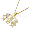 Oro Laminado Pendant Necklace, Gold Filled Style Little Girl Design, Polished, Golden Finish, 04.213.0165.20 (01 MM Thickness, 20 Inches Length)