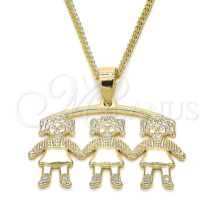 Gold Filled Necklace — Pendant Necklace Little Girl Design Polished 04. 01 — main product view — SKU 127552 | Oro Laminado collar — Pendant Necklace Little Girl diseño pulido 04. 01 — SKU 127552