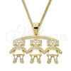Oro Laminado Pendant Necklace, Gold Filled Style Little Girl Design, Polished, Golden Finish, 04.213.0165.20 (01 MM Thickness, 20 Inches Length)