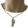 Oro Laminado Religious Pendant, Gold Filled Style San Judas Design, Diamond Cutting Finish, Golden Finish, 05.213.0062