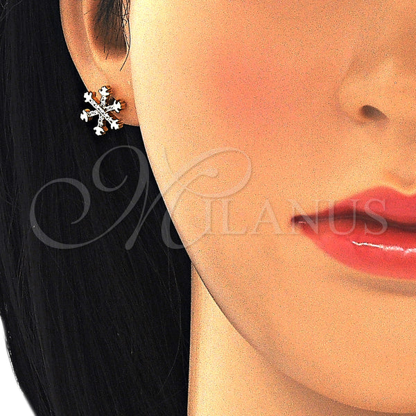 Gold Filled Ring — Stud Earring with White Cubic Zirconia Polished 02. — alternate product view — SKU 127575 | Oro Laminado anillo — Stud Earring with blanco Cubic Zirconia pulido 02. — SKU 127575