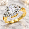 Oro Laminado Multi Stone Ring, Gold Filled Style with White Cubic Zirconia, Polished, Two Tone, 01.346.0007.08 (Size 8)