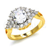 Oro Laminado Multi Stone Ring, Gold Filled Style with White Cubic Zirconia, Polished, Two Tone, 01.346.0007.08 (Size 8)