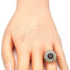 Oro Laminado Multi Stone Ring, Gold Filled Style with Garnet and White Cubic Zirconia, Polished, Golden Finish, 01.346.0008.08 (Size 8)