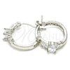 Rhodium Gold Filled Small Hoop, with White Cubic Zirconia, Polished, Rhodium Finish, 02.210.0303.5.15