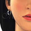Rhodium Gold Filled Small Hoop, with Sapphire Blue and White Cubic Zirconia, Polished, Rhodium Finish, 02.210.0303.7.15